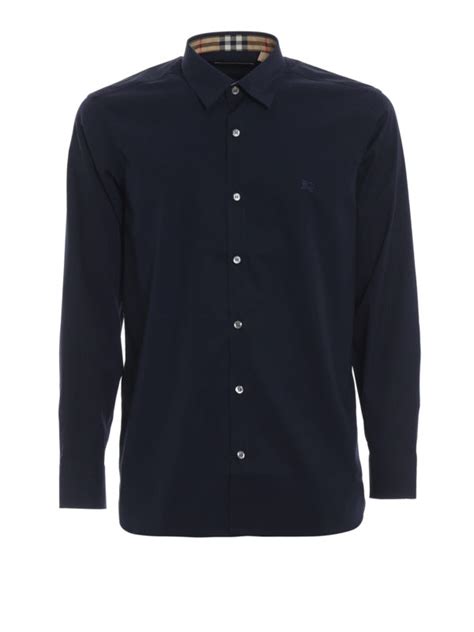 camicia burberry uomo blu scuro